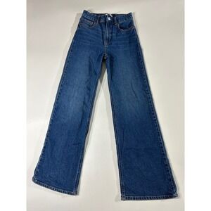 H&M Jeans Womens Size 2 Blue Medium Wash High Rise Wide Leg Denim